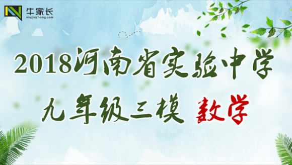 2018年河南省实验中学九年级三模数学试卷及答案