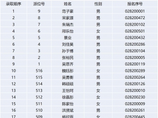 2019郑州市金水区为民中学电脑派位录取名单
